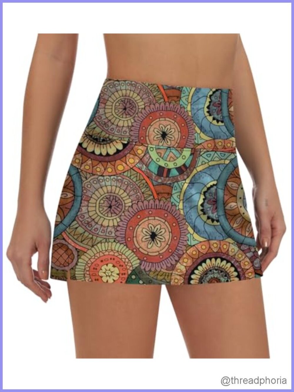 High Waisted Swim Skirt Built-in Shorts Tummy Control Swim Bottoms